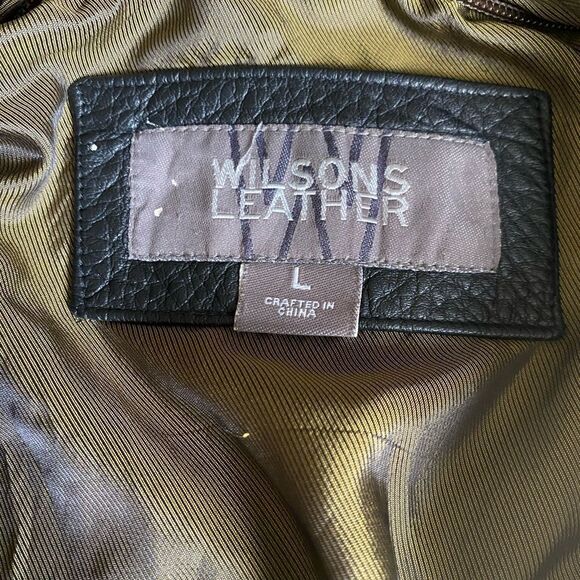 Wilson’s Leather Heavy Jacket Lined Black Mens Size Large - Picture 13 of 15